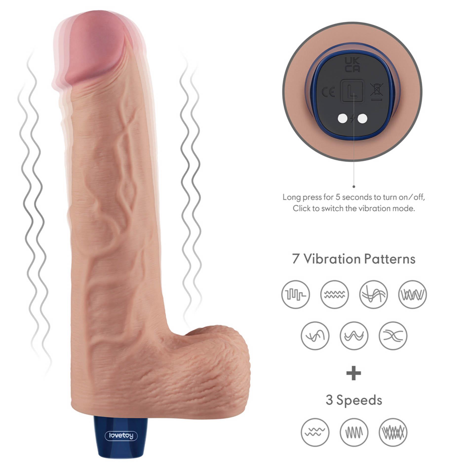 Вибратор Lovetoy Real Softee 10", 25.5 см (телесный)