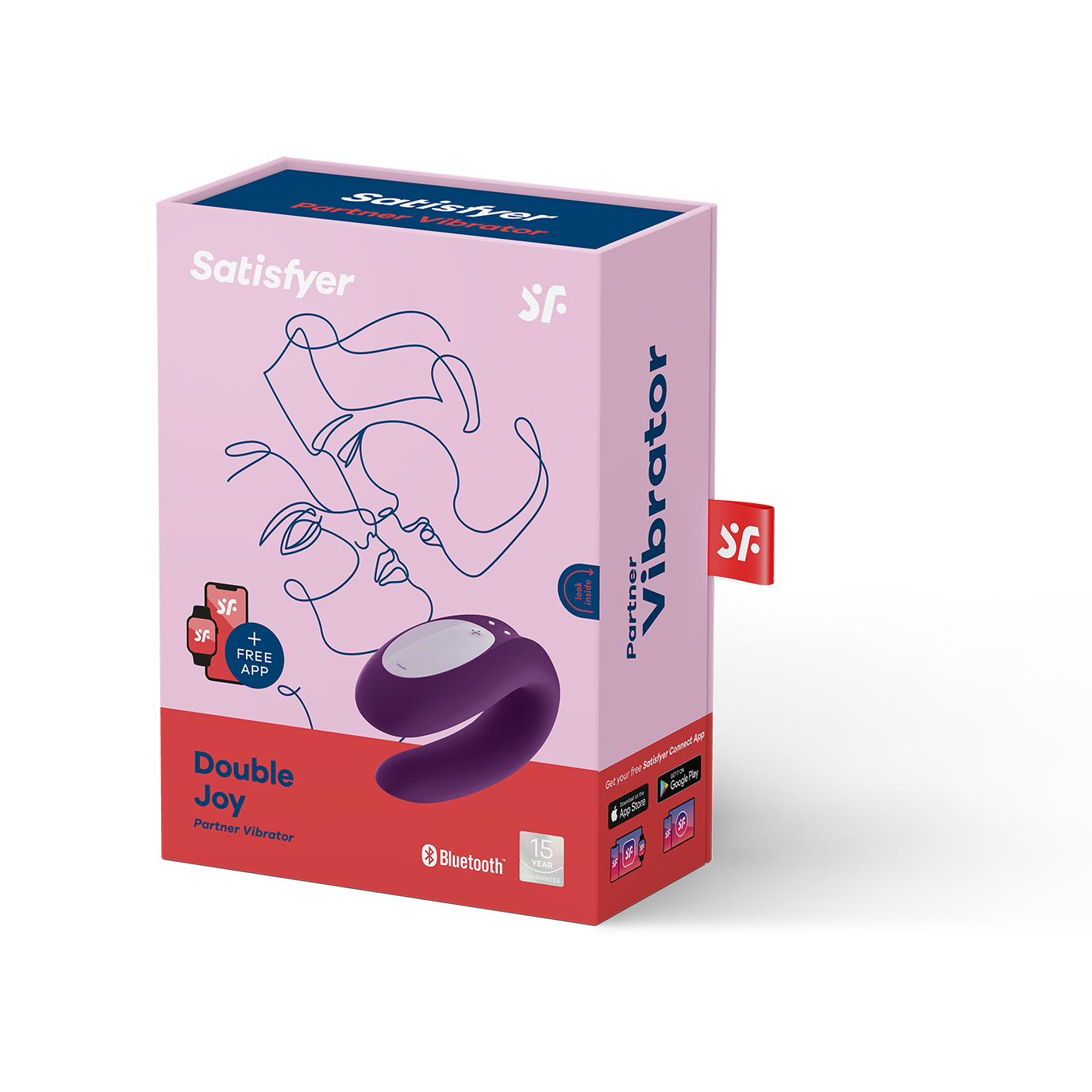 Wibrator dla par Satisfyer Double Joy Partner, 9,1 cm (fioletowy)