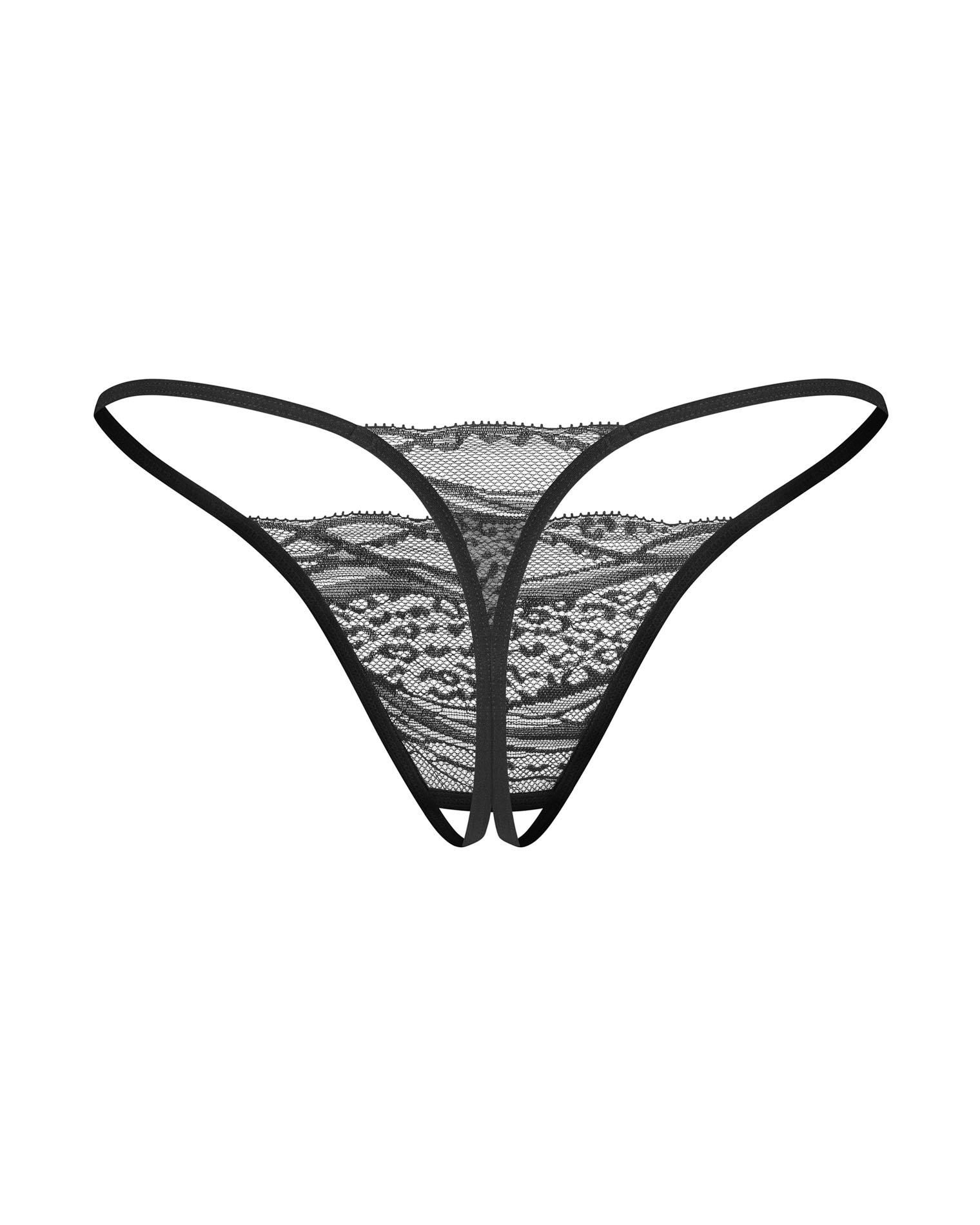 Комплект из 2 стрингов Obsessive Bianca, L/XL (черный)