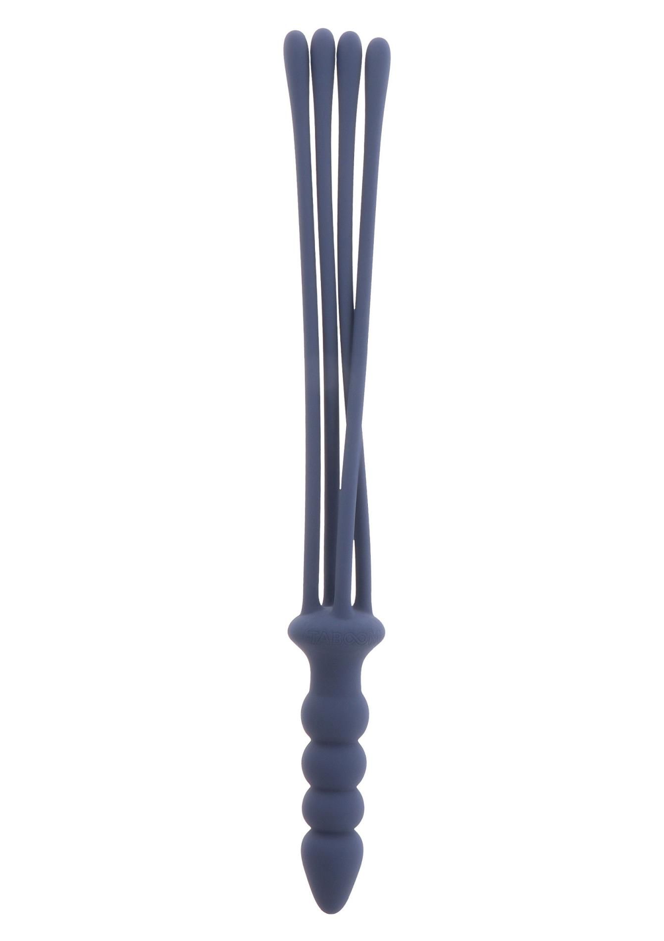 Flogger Taboom Silicone Supreme Whip & Plug, 38 cm (niebieski)