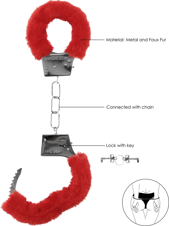Наручники Ouch! Handcuffs Furry (красный)