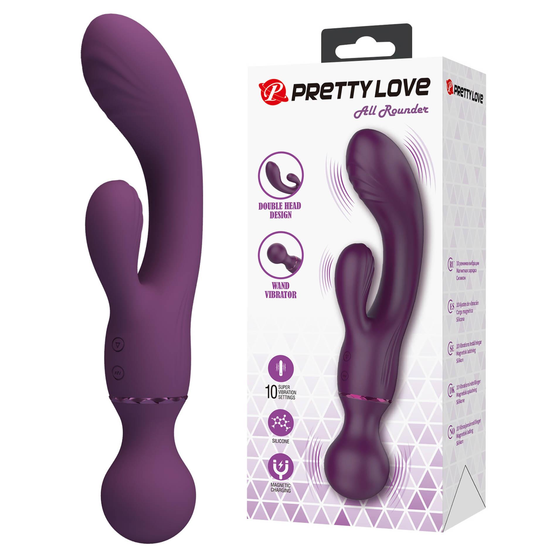 Вибратор-кролик Pretty Love All Rounder, 20 см (фиолетовый)