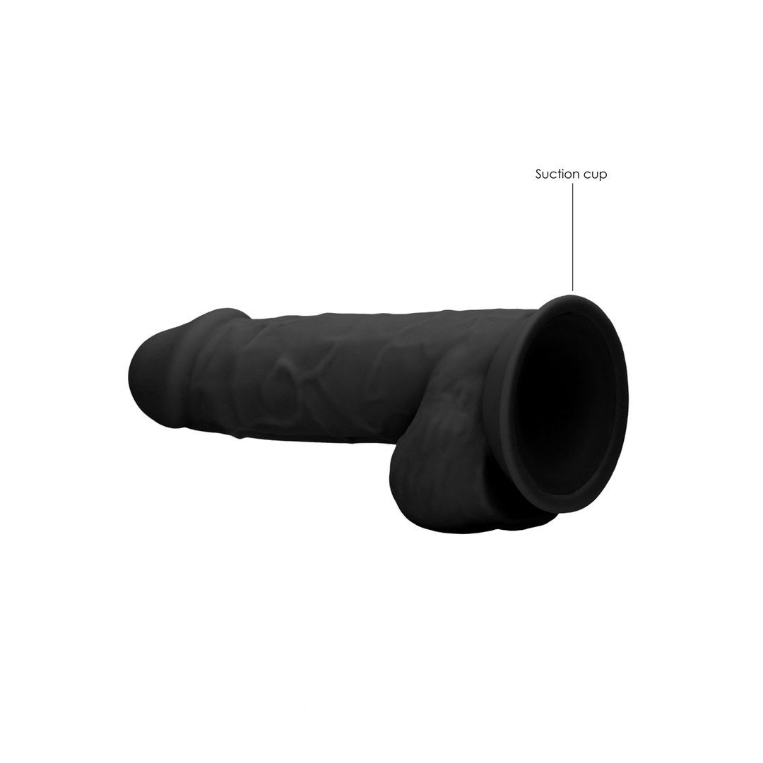 Фаллоимитатор RealRock With Balls, 21.6 см (черный)