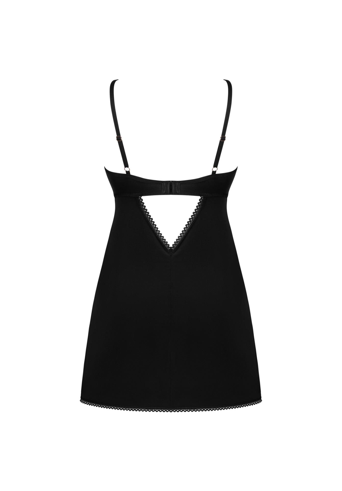 Сорочка Obsessive Rosenty, XS/S (черный)