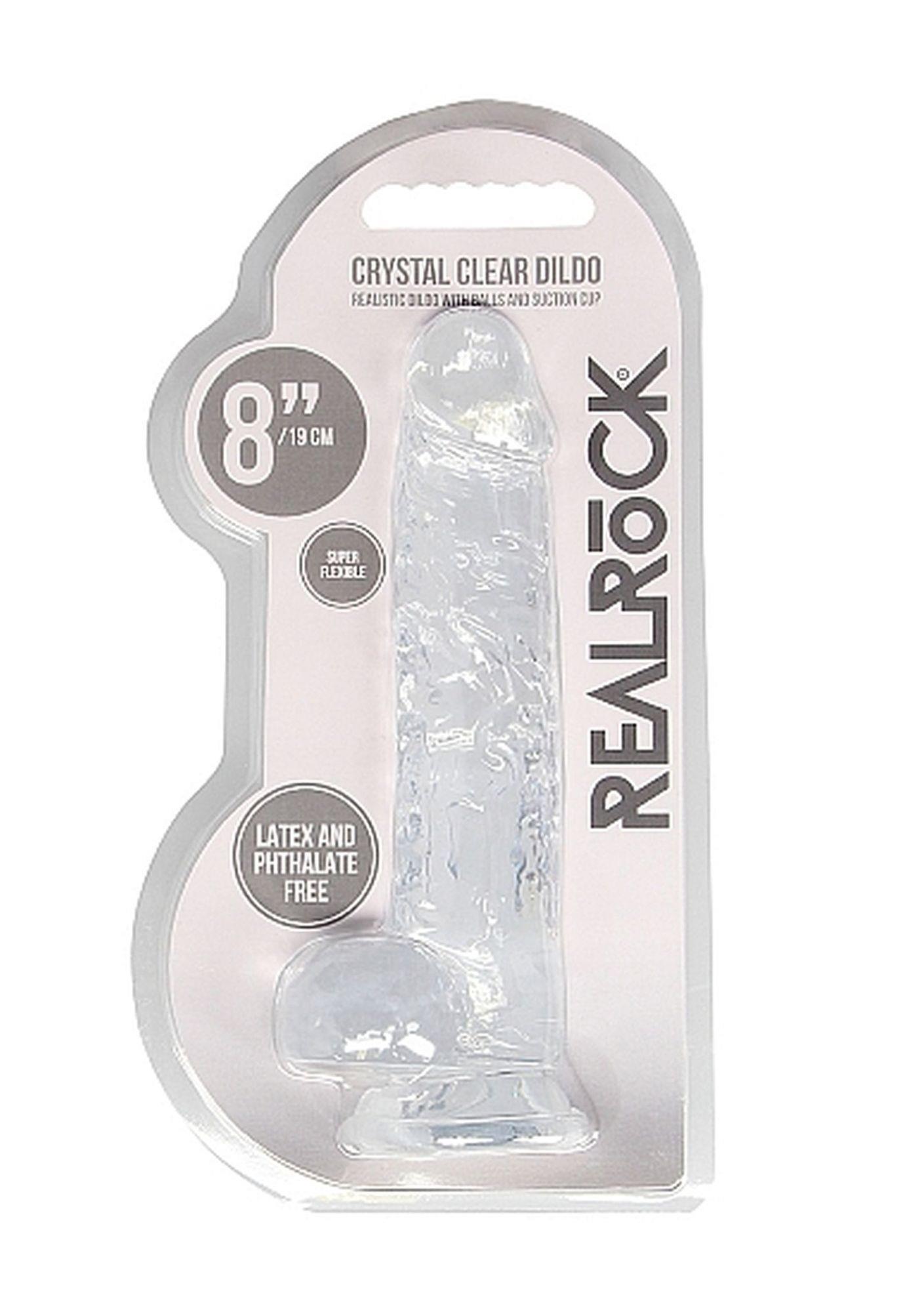 Фаллоимитатор RealRock Crystal Clear 8”, 21 см (прозрачный)