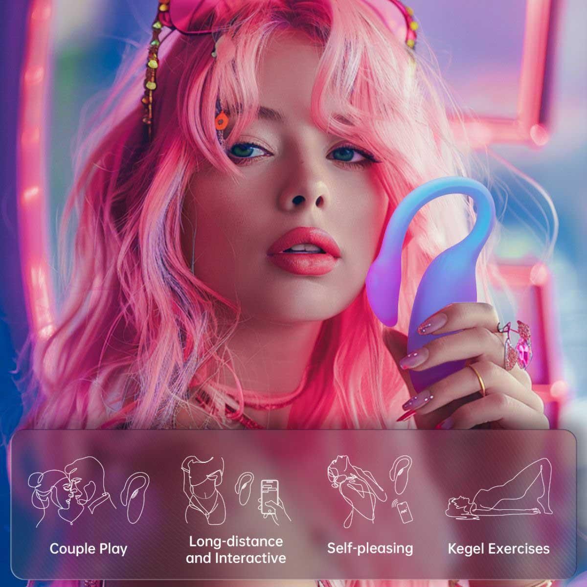 Jajko wibrujące Magic Motion Magic Flamingo Max, 11 cm (niebieski)