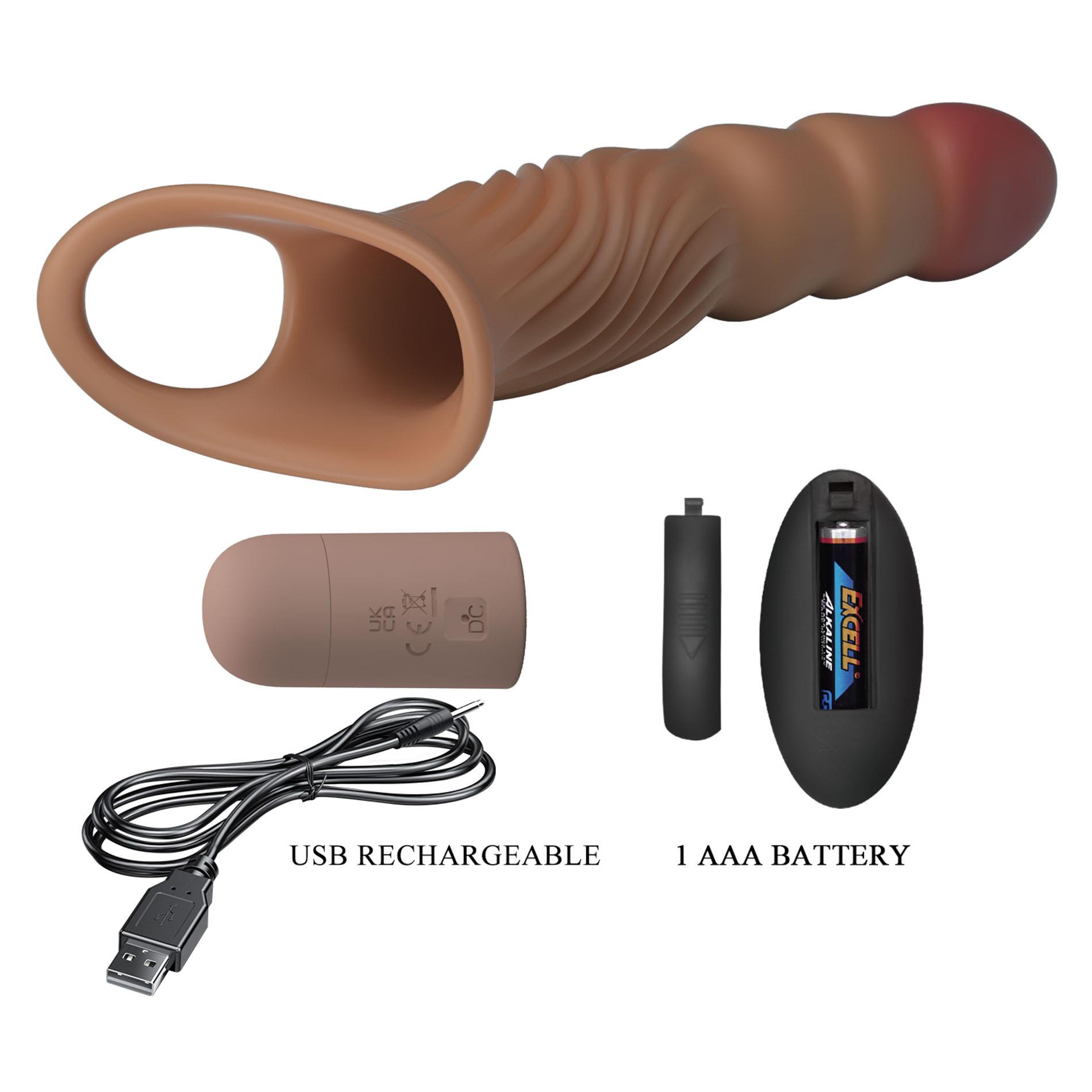 Насадка на пенис Pretty Love Penis Sleeve Extender, 24 см (телесный)