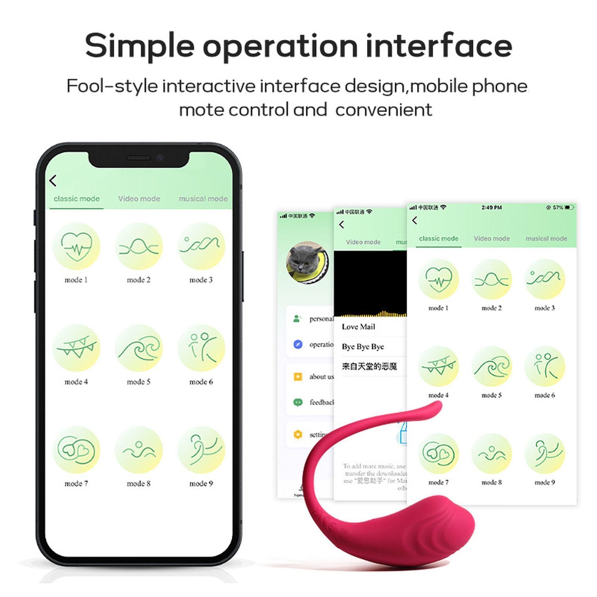 Виброяйцо Boss Series App Love Egg, 17.3 см (розовый)