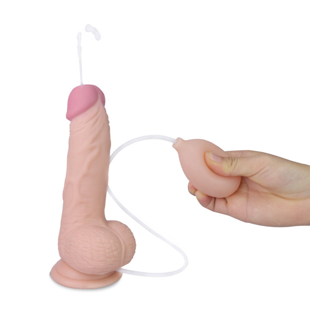 Фаллоимитатор Cumming Softee Soft Ejaculation Cock With Ball 8", 20.3 см (телесный)