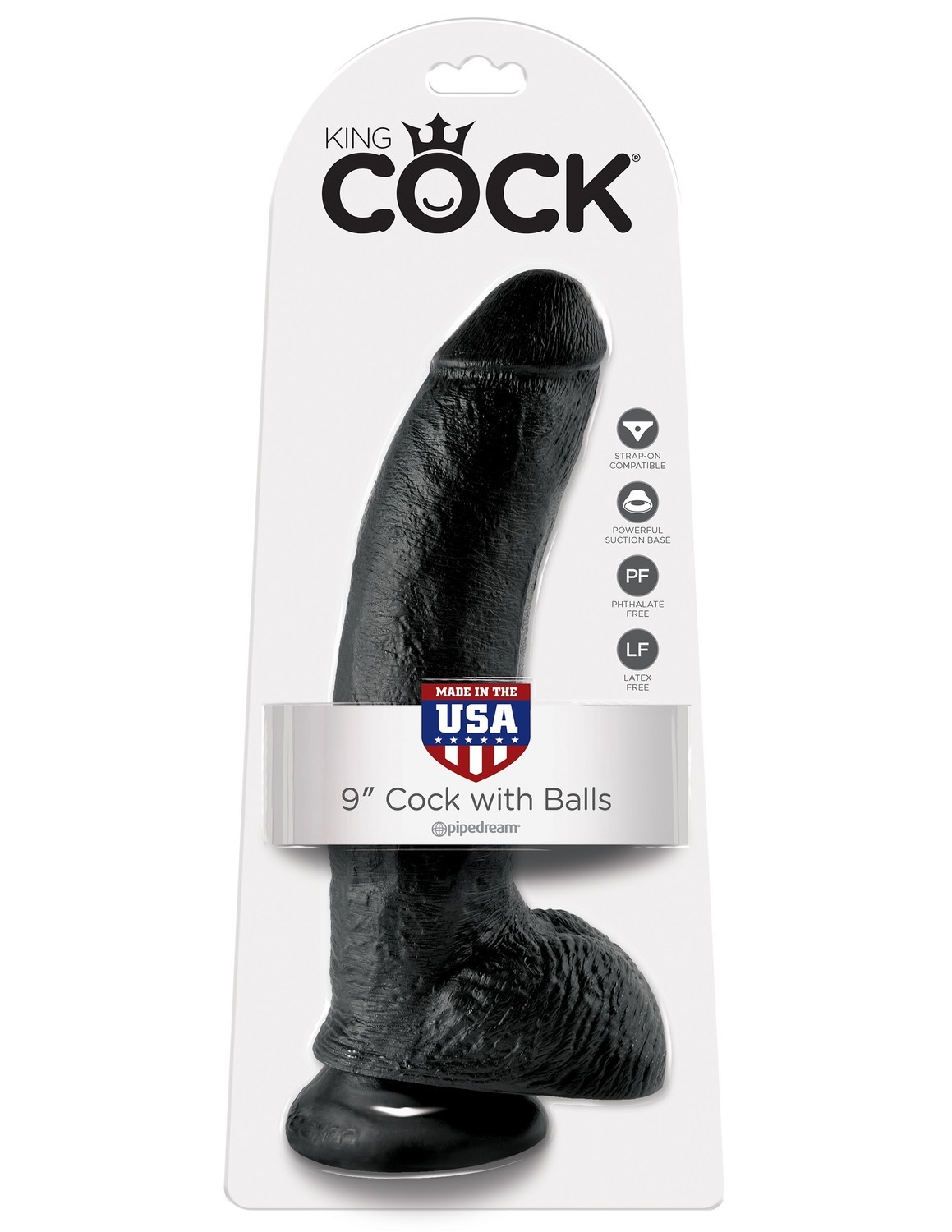 Фаллоимитатор King Cock 9" With Balls, 26 см (черный)