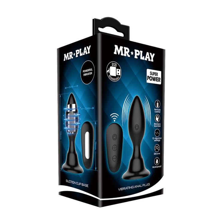 Korek analny MR Play Vibrating Anal Plug, 10,8 cm (czarny)