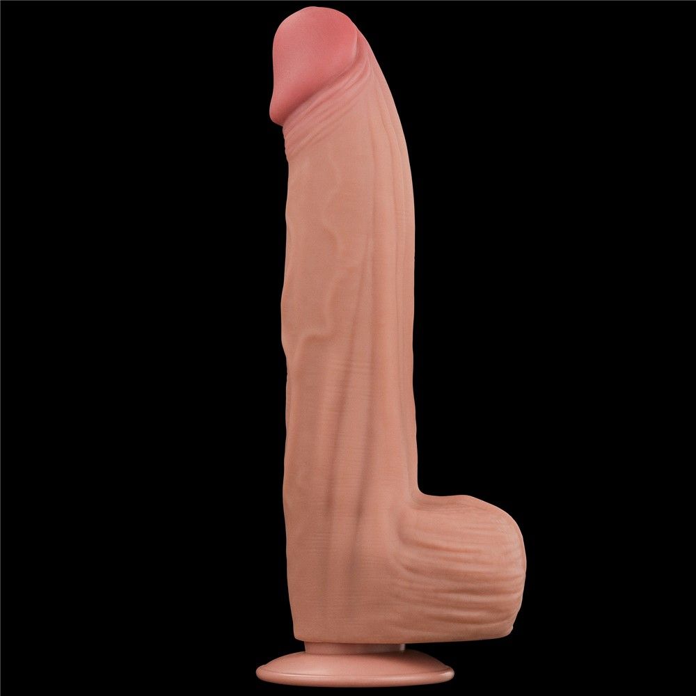 Фалоімітатор LoveToy Sliding-Skin Dual Layer Dong King Sized, 31 см (тілесний)