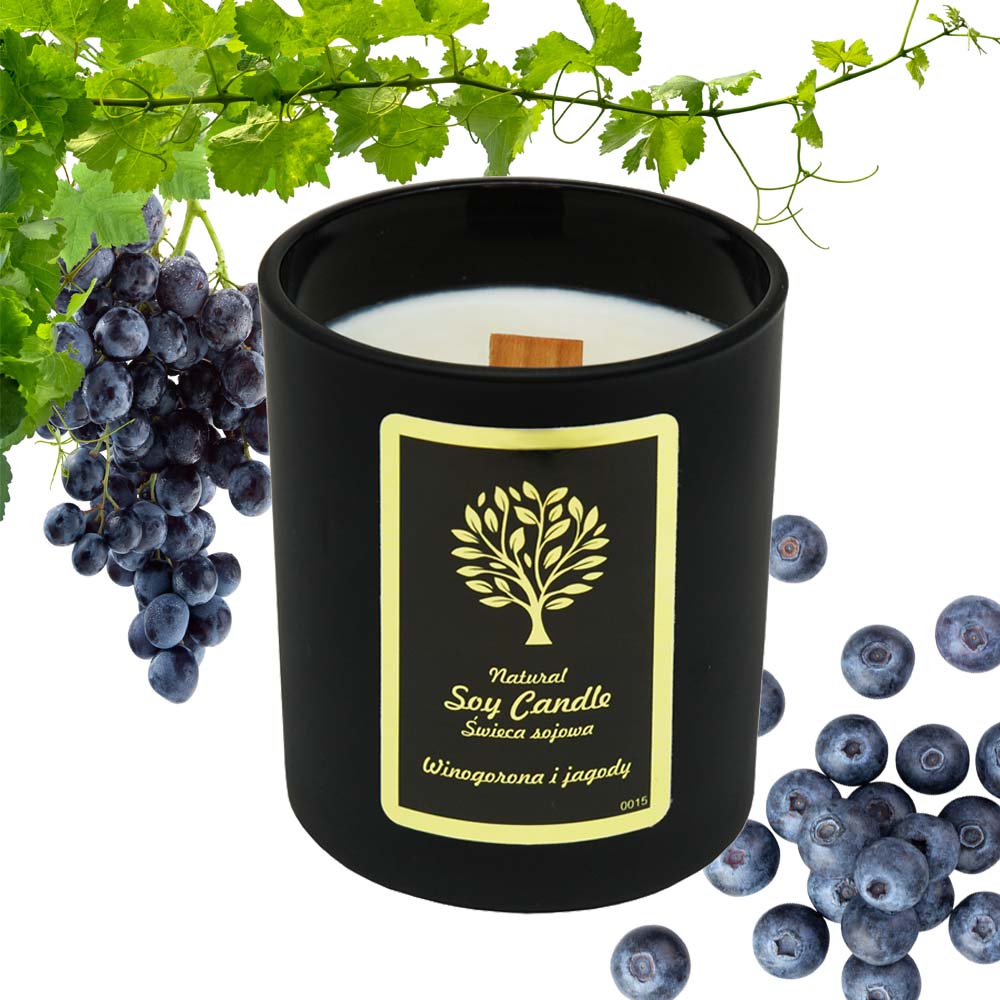 Свеча Aurora Natural Soy Candle виноград и ягоды, 150 г
