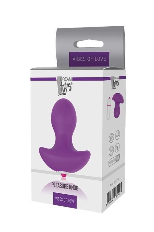 Korek analny z wibracją Dream Toys Pleasure dial, 6,5 cm (fioletowy)