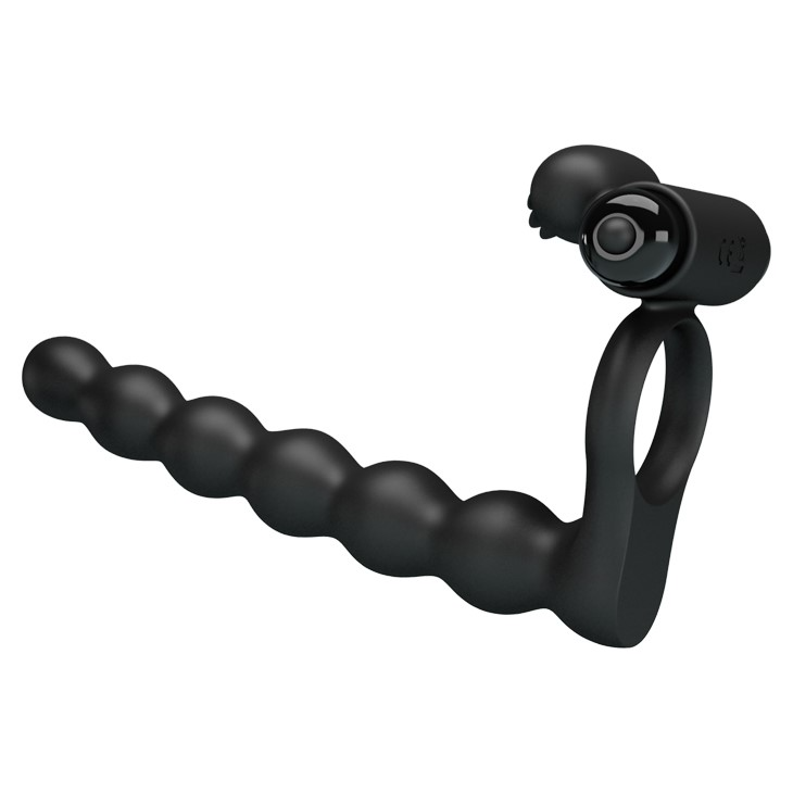 Насадка на пенис с вибрацией и эрекционным кольцом Pretty Love Hercules Penis Sheath III, 15,3 см (черный)