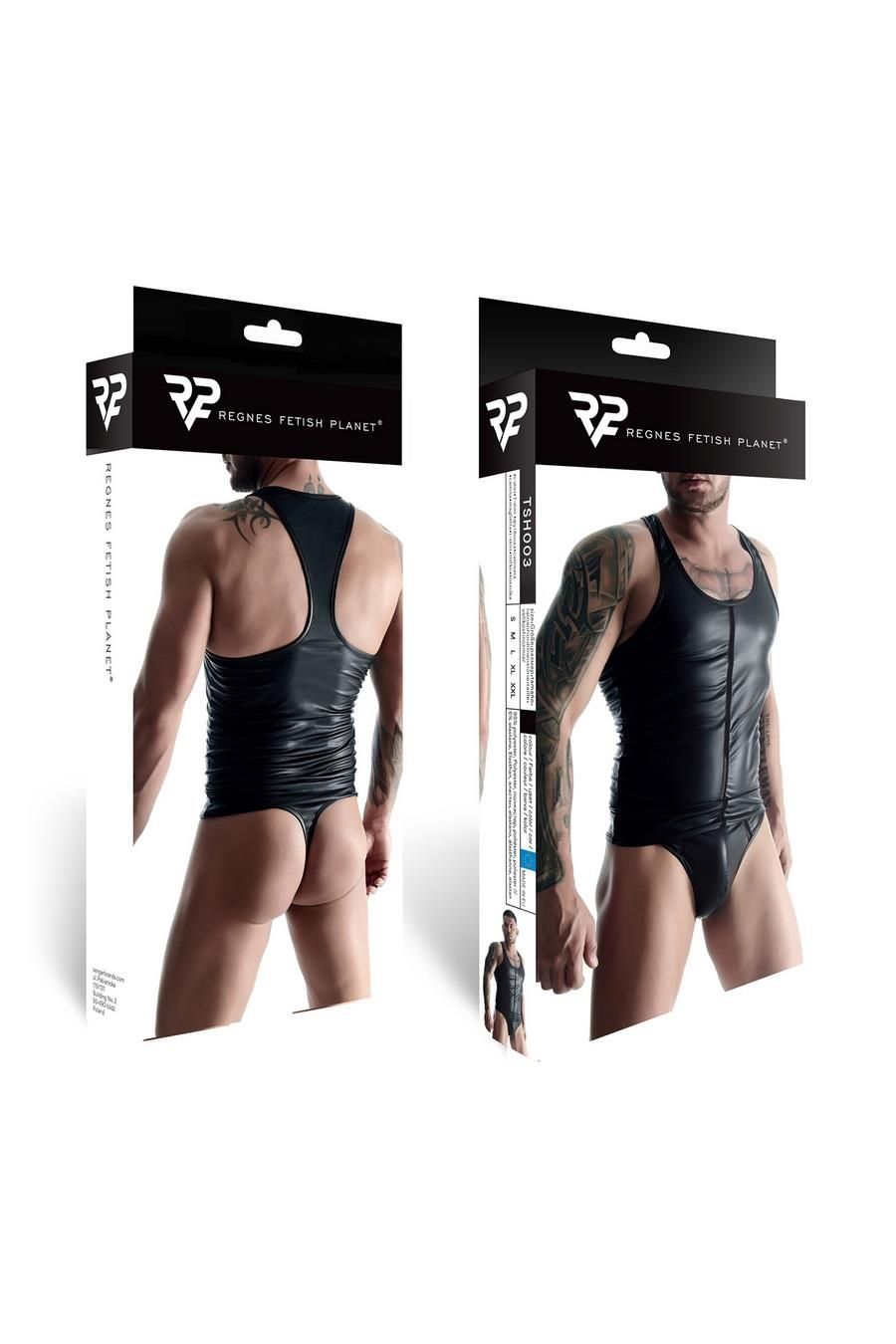 Мужская футболка без рукавов Regnes Fetish Planet wetlook, XL (черный)