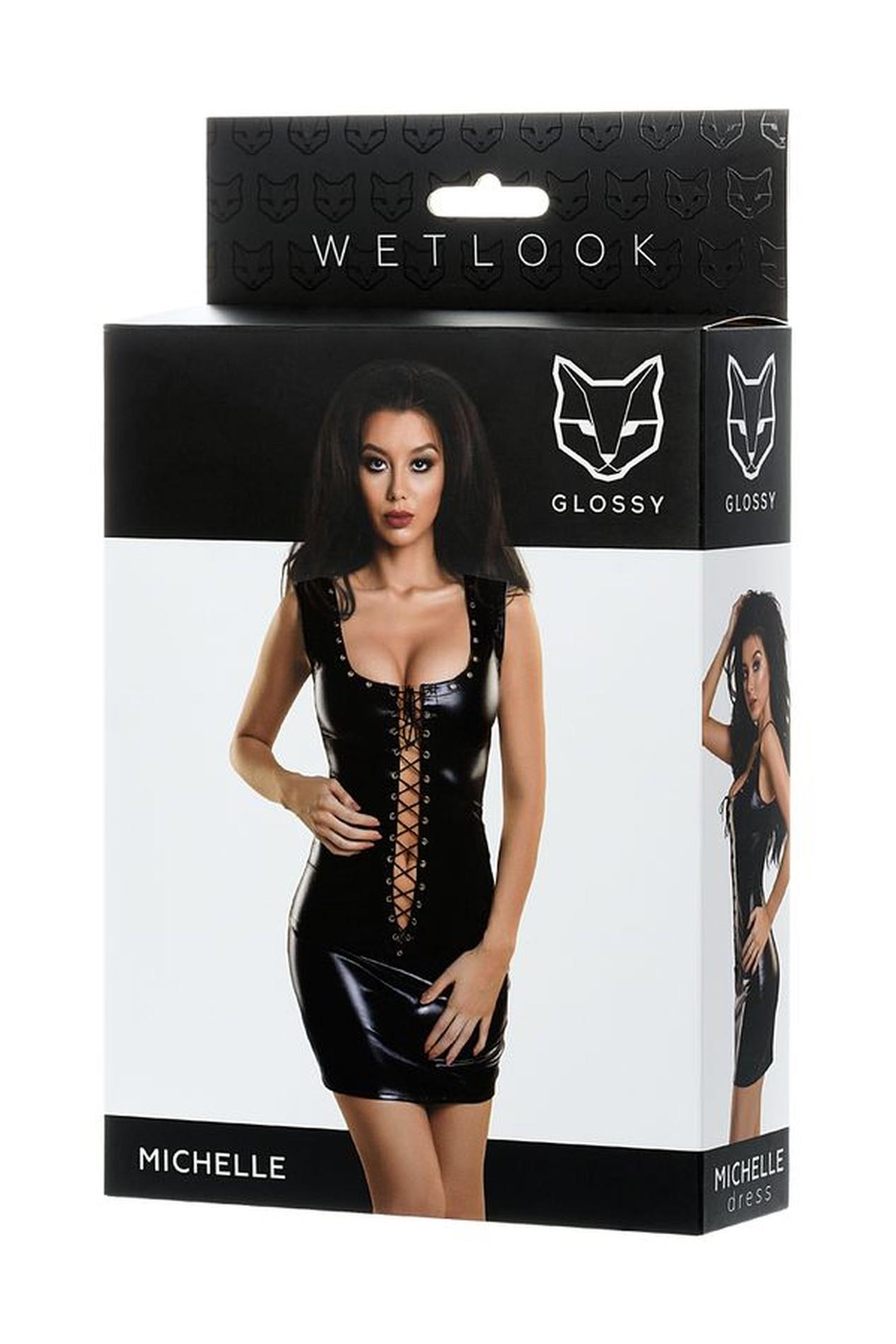 Мини-платье Wetlook Glossy Michelle, M (черный)