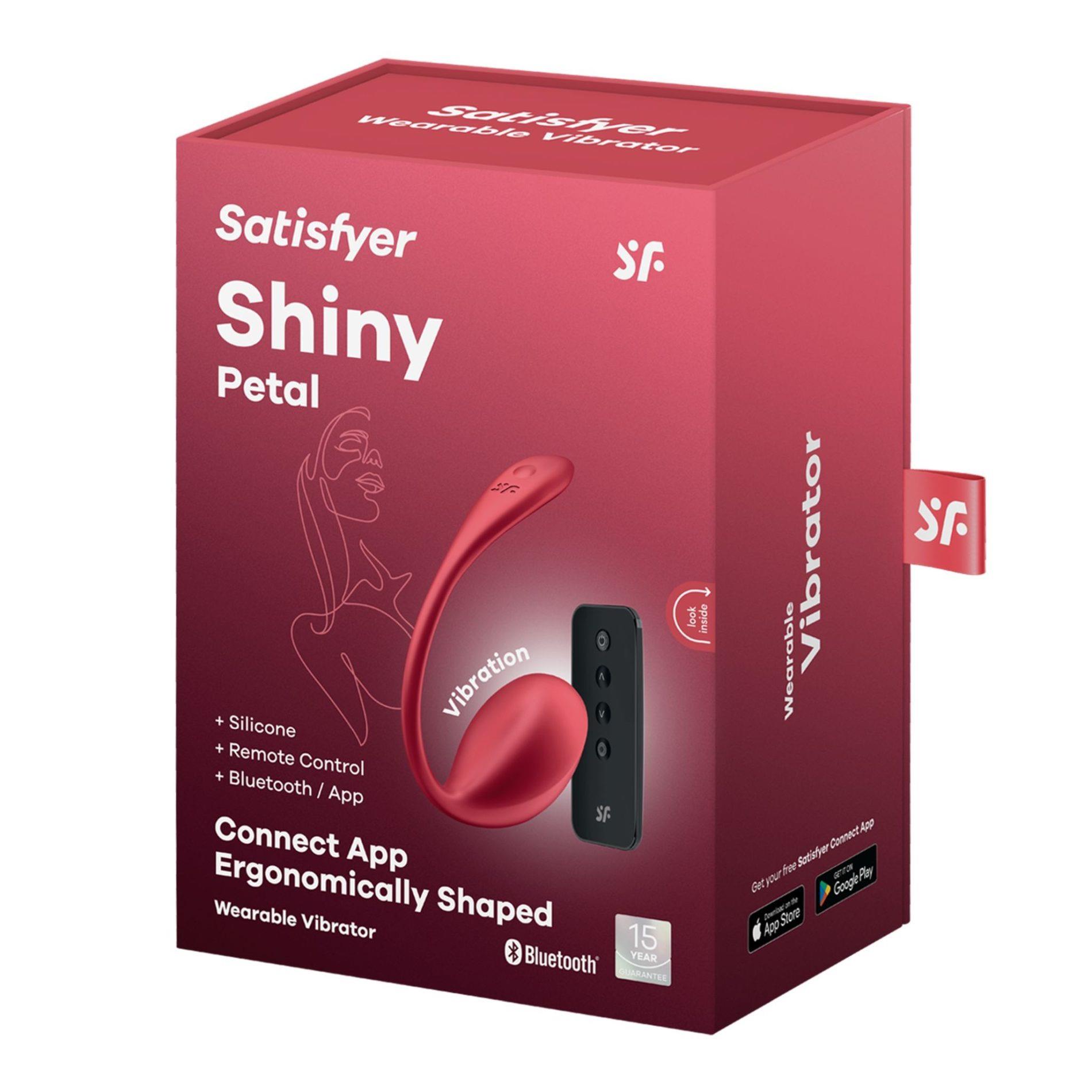 Виброяйцо Satisfyer Shiny Petal, 23 см (красный)