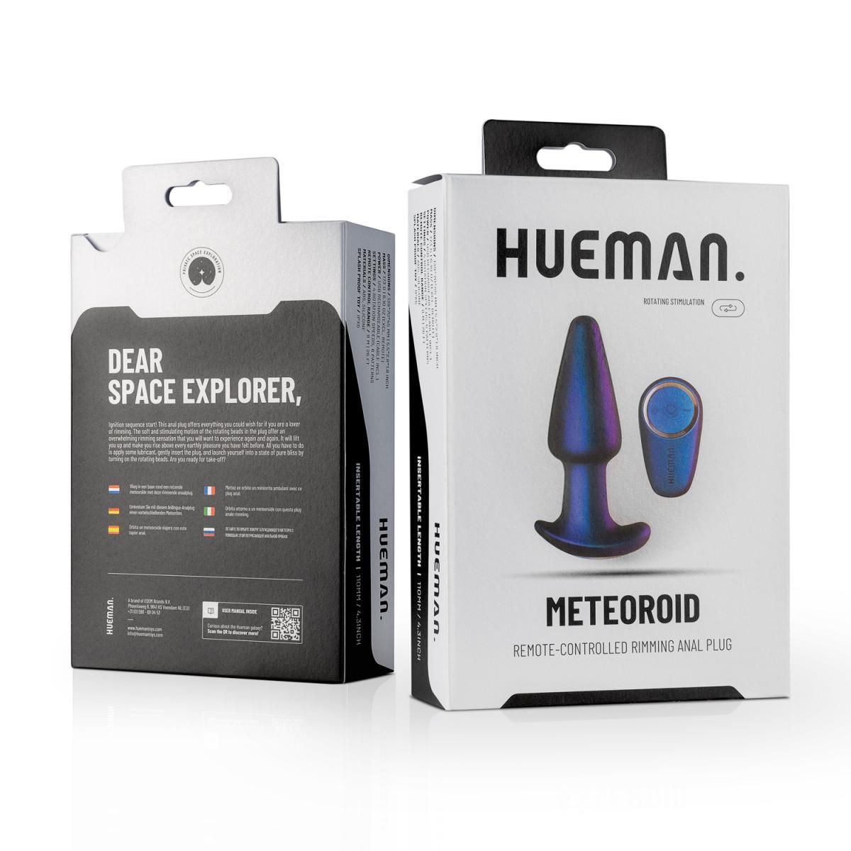 Анальна пробка Hueman Meteoroid Remote Controlled Rimming, 13,9 см (фіолетовий)