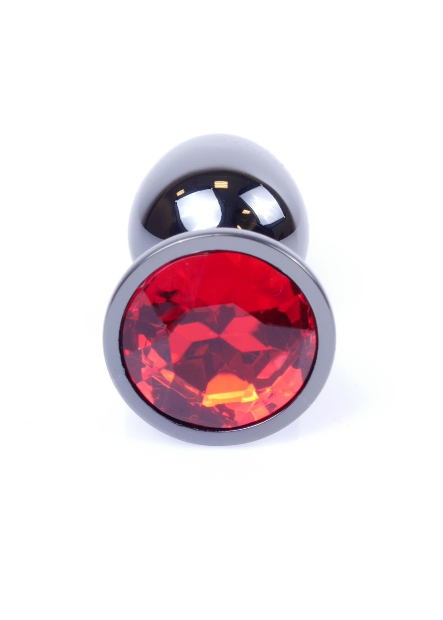 MyLove Jewellery Dark Silver Plug - Korek analny, Czerwony, 7 cm
