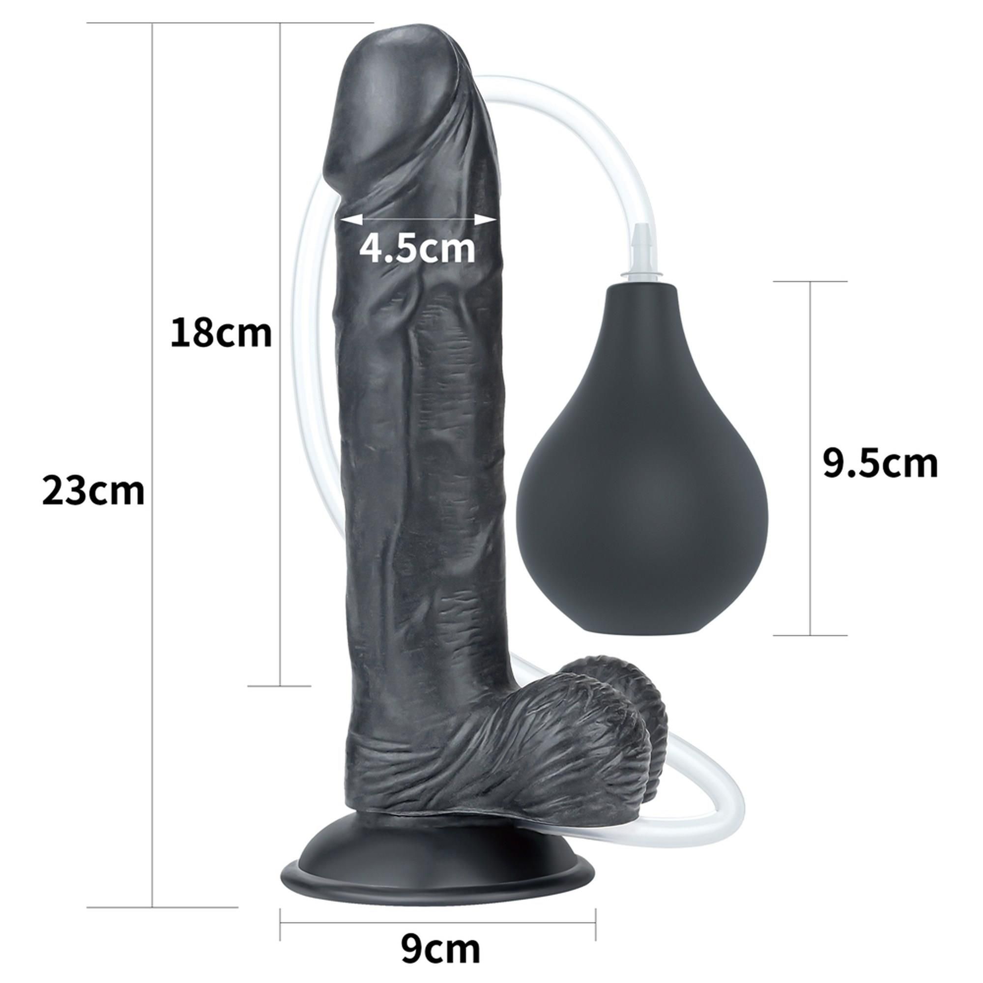 Фалоімітатор LoveToy Squirt Extreme 9, 23 см (чорний)