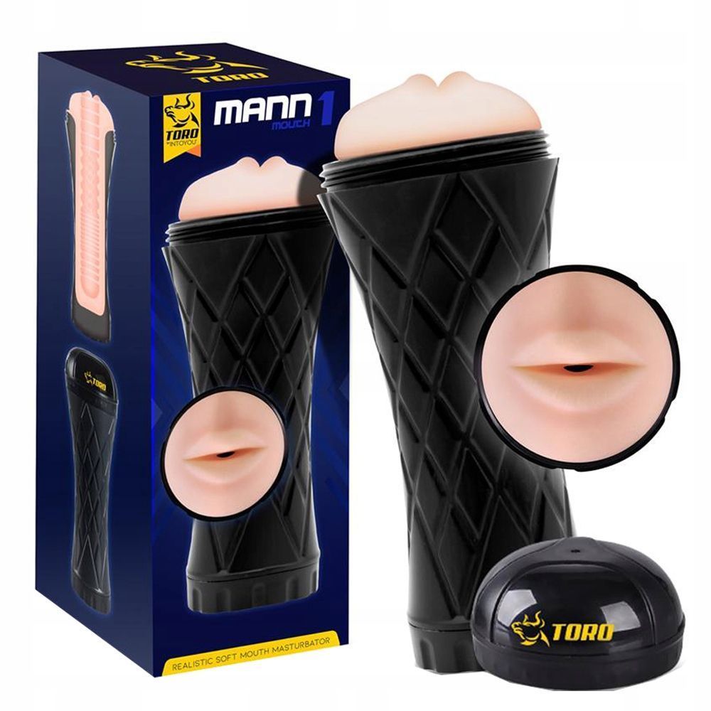 Toro Mouth Mann1 - Masturbator, W kolorze cielistym, 24.5 cm