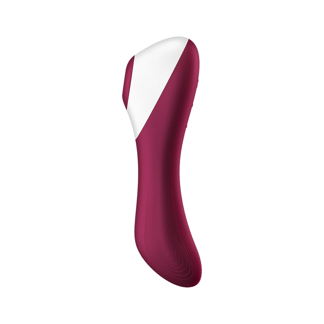 Вакуумный стимулятор клитора с вибрацией Satisfyer Dual Crush (бордовый)