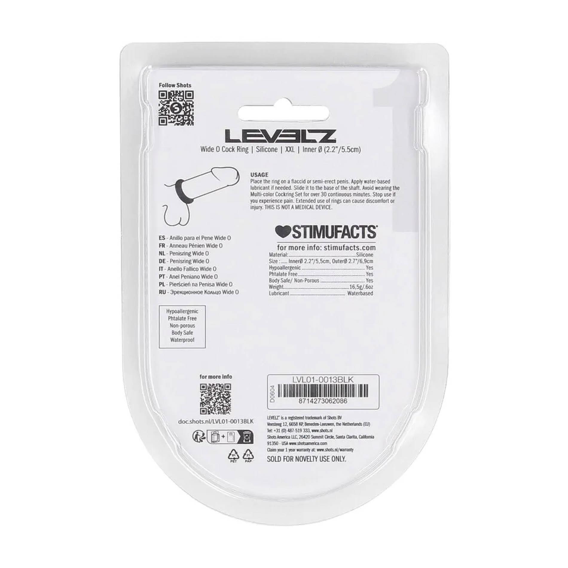 Эрекционное кольцо Levelz Wide O Silicone Cockring XXL, 5.5 см