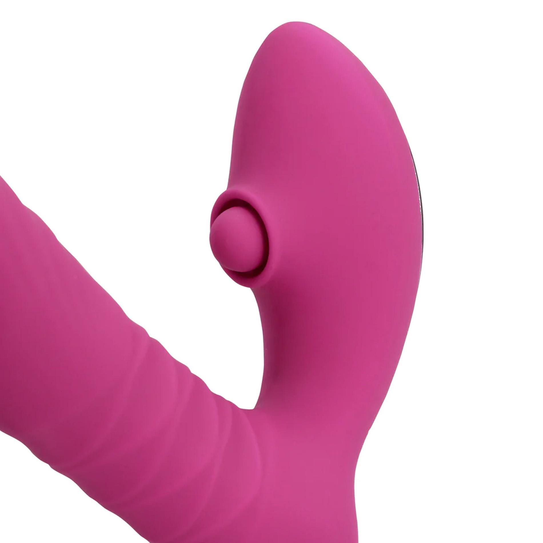 Вибратор Loveline Thrusting and Tapping, 15.6 см (розовый)