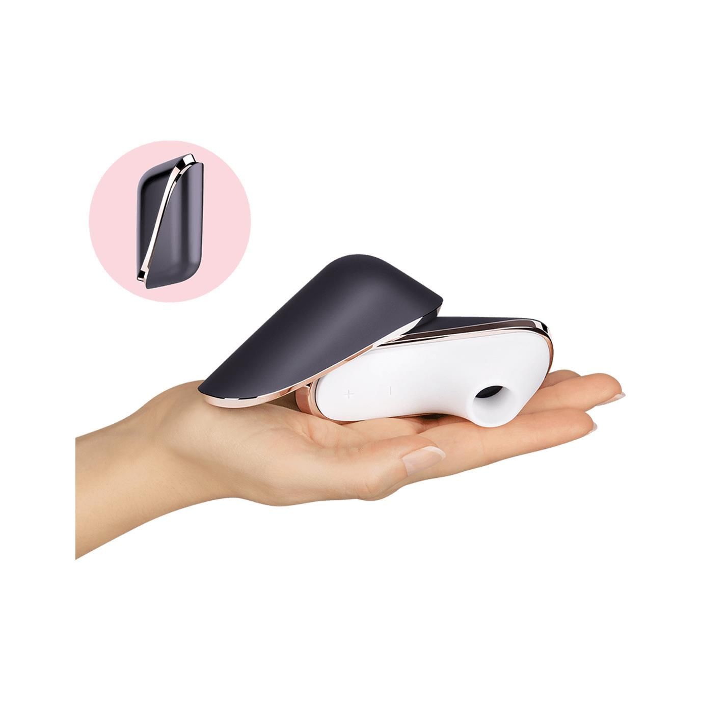 Вакуумный стимулятор клитора с вибрацией Satisfyer Pro Traveler (серый)