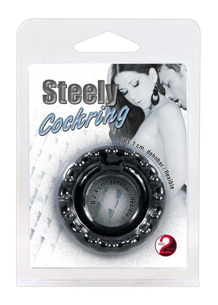 Эрекционное кольцо You2Toys Steely Cockring, 3,7 см (черный)