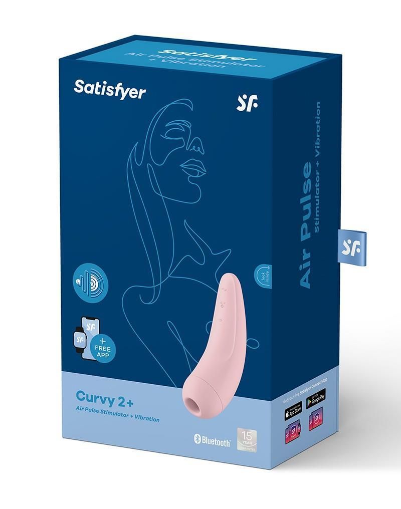 Вакуумный стимулятор клитора с вибрацией Satisfyer Curvy 2+ (розовый)