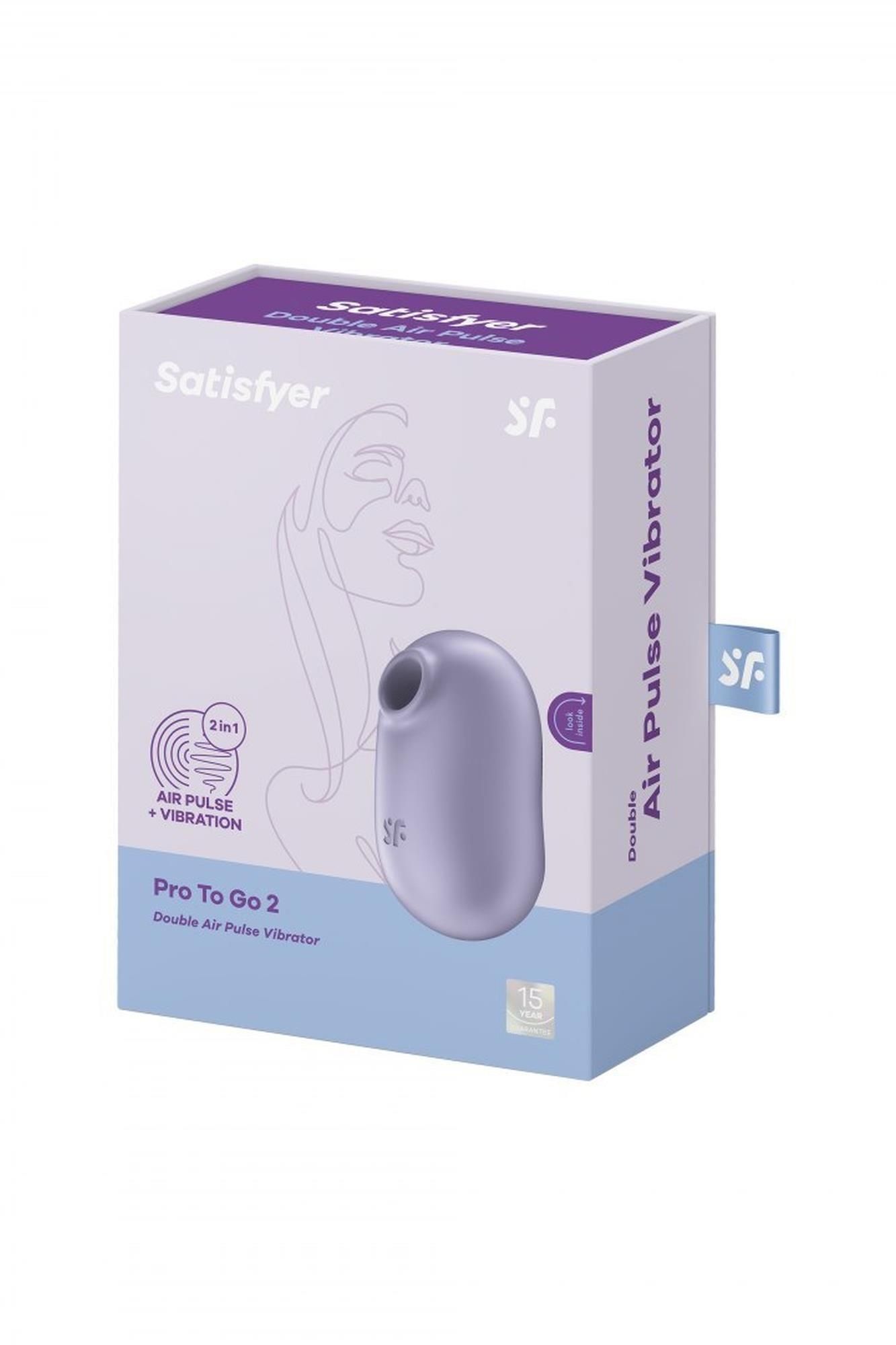 Вакуумный стимулятор клитора с вибрацией Satisfyer Pro To Go 2 (лиловый)