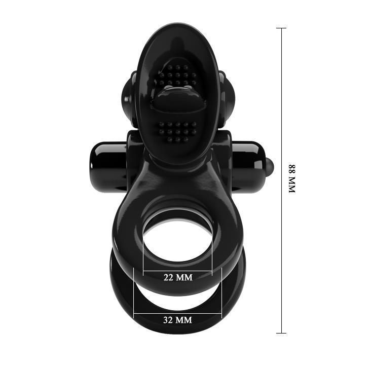 Эрекционное виброкольцо Pretty Love, 8,8 см (черный)