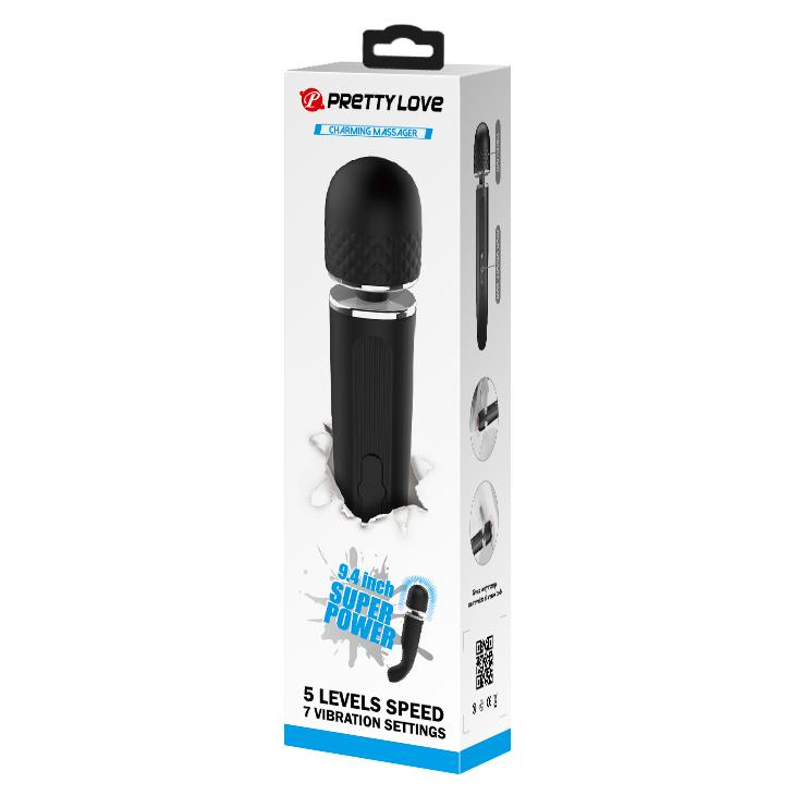 Вибромассажер Pretty Love Charming Massager, 24 см (черный)