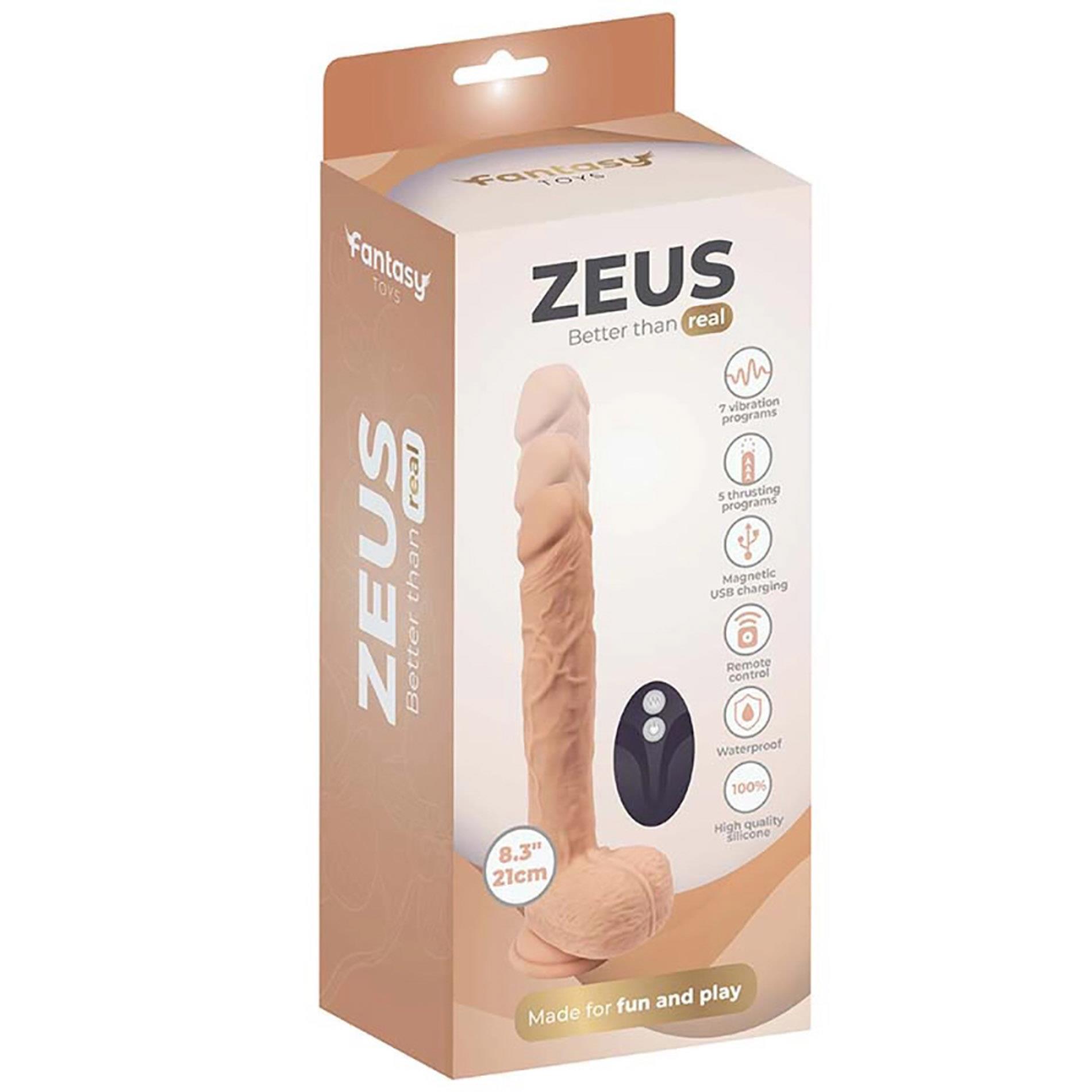 Вибратор Fantasy Zeus, 21 см (телесный)