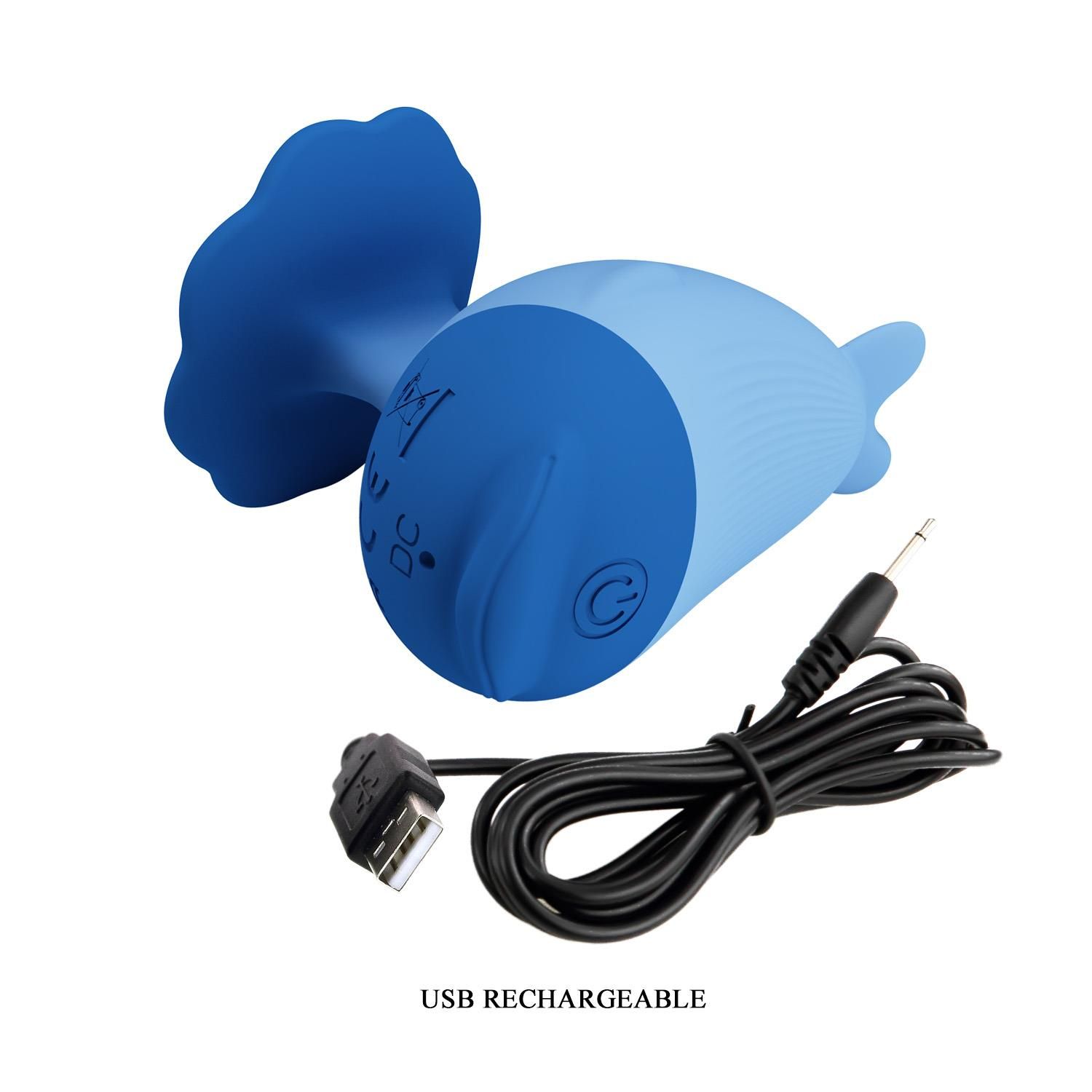 Вибратор для клитора Pretty Love Dolphin, 6.4 см (голубой)