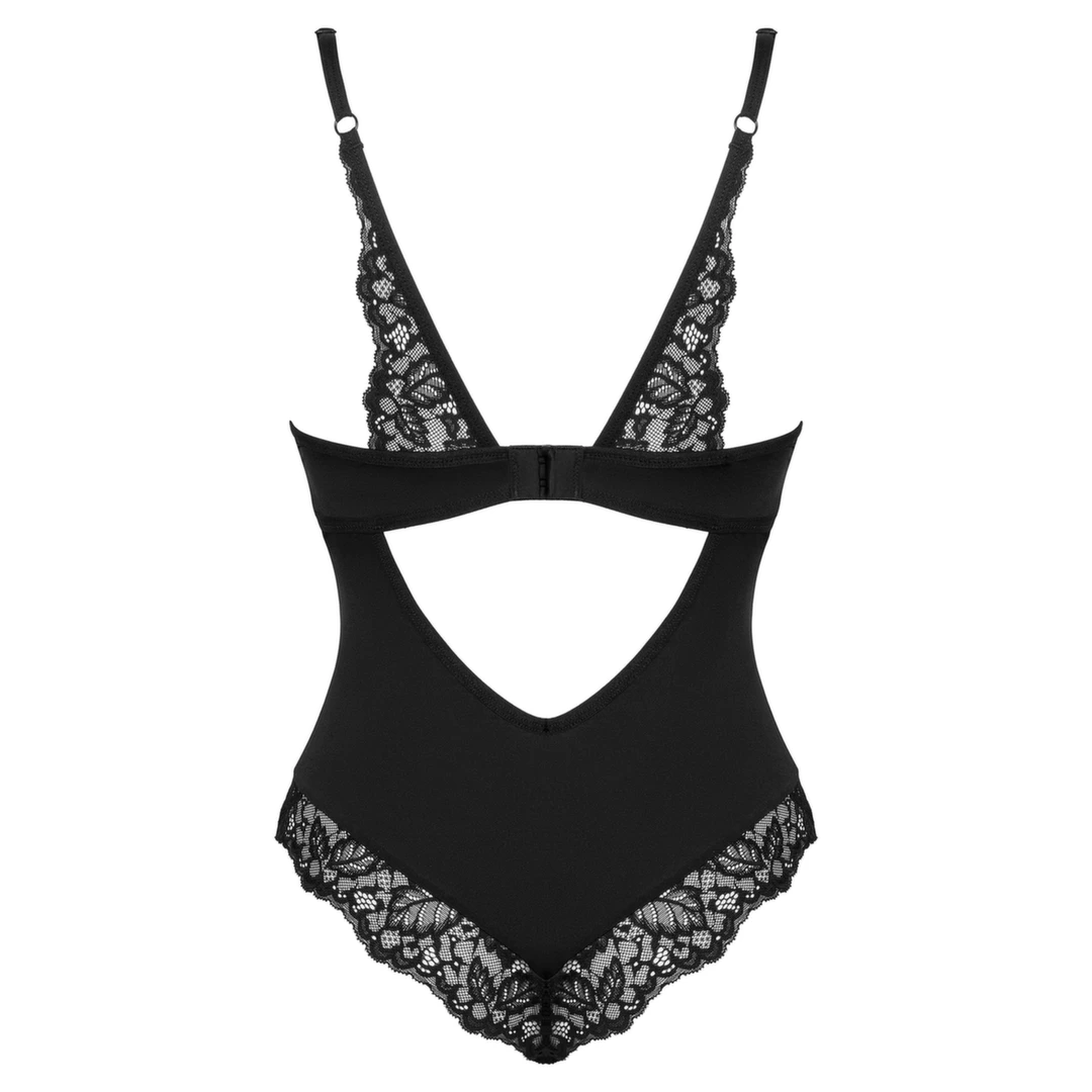 Эротическое боди Obsessive Bellastia, XL/2XL (черный)