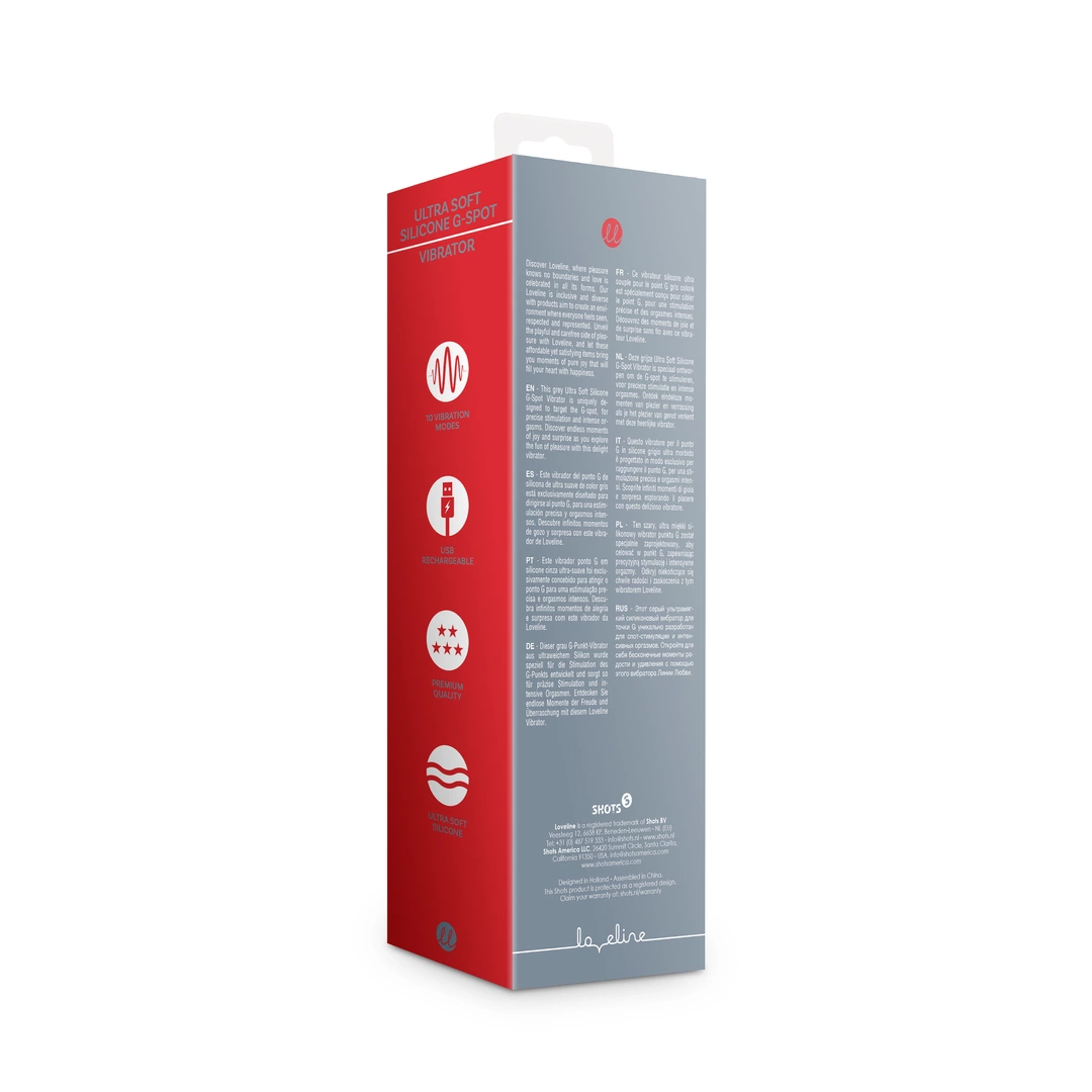 Вибратор Loveline Ultra Soft Silicone G-Spot, 20 см (серый)