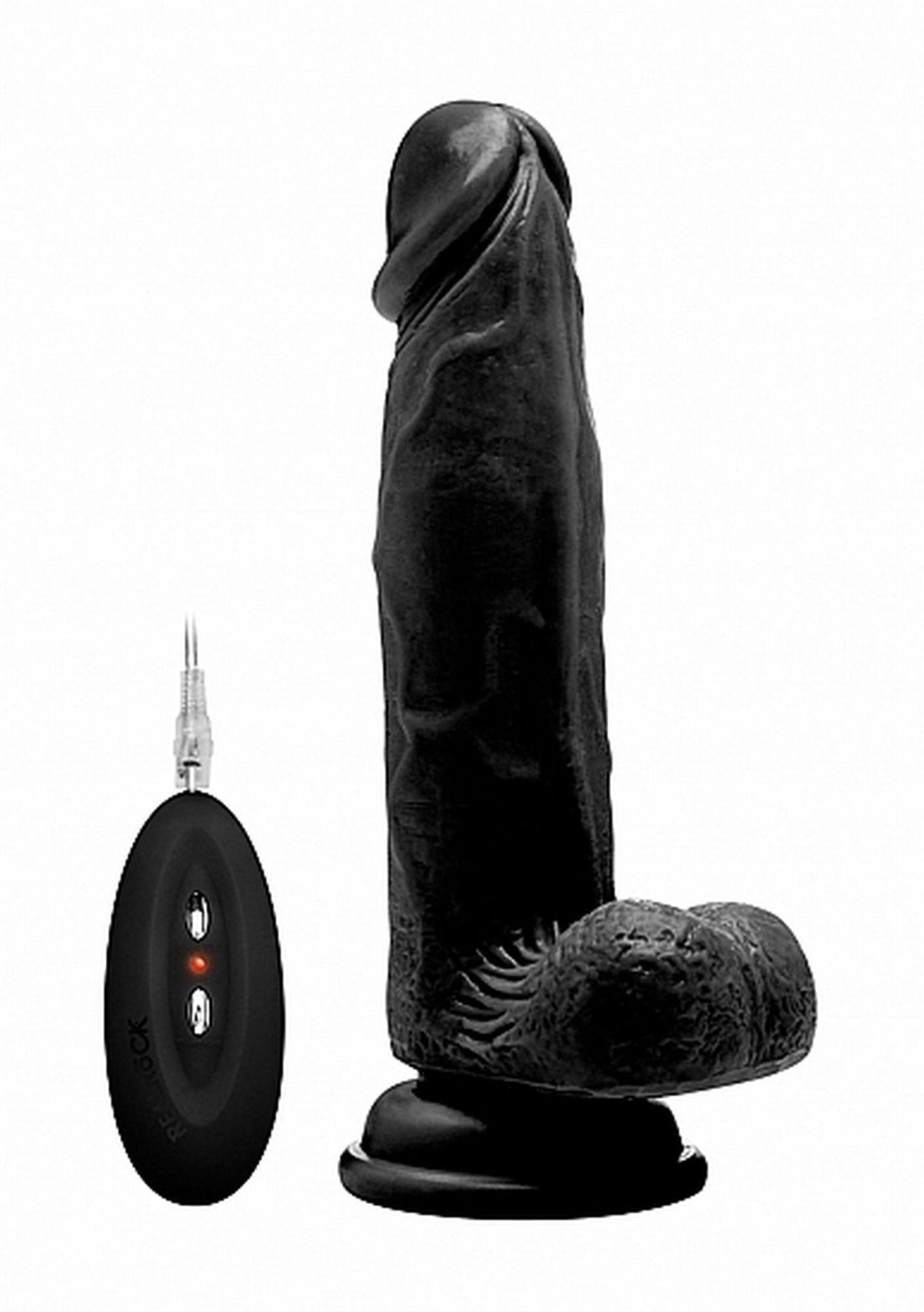 Вибратор RealRock Cock 8", 20 см (черный)