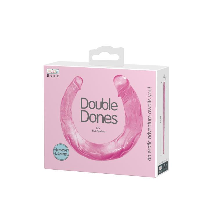 Двухсторонний фаллоимитатор Baile Double Dones, 45 см (розовый)