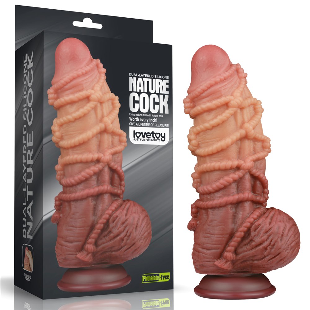 Фаллоимитатор Dual-Layered 9.5'' Silicone Nature Cock, 24 см (коричневый)