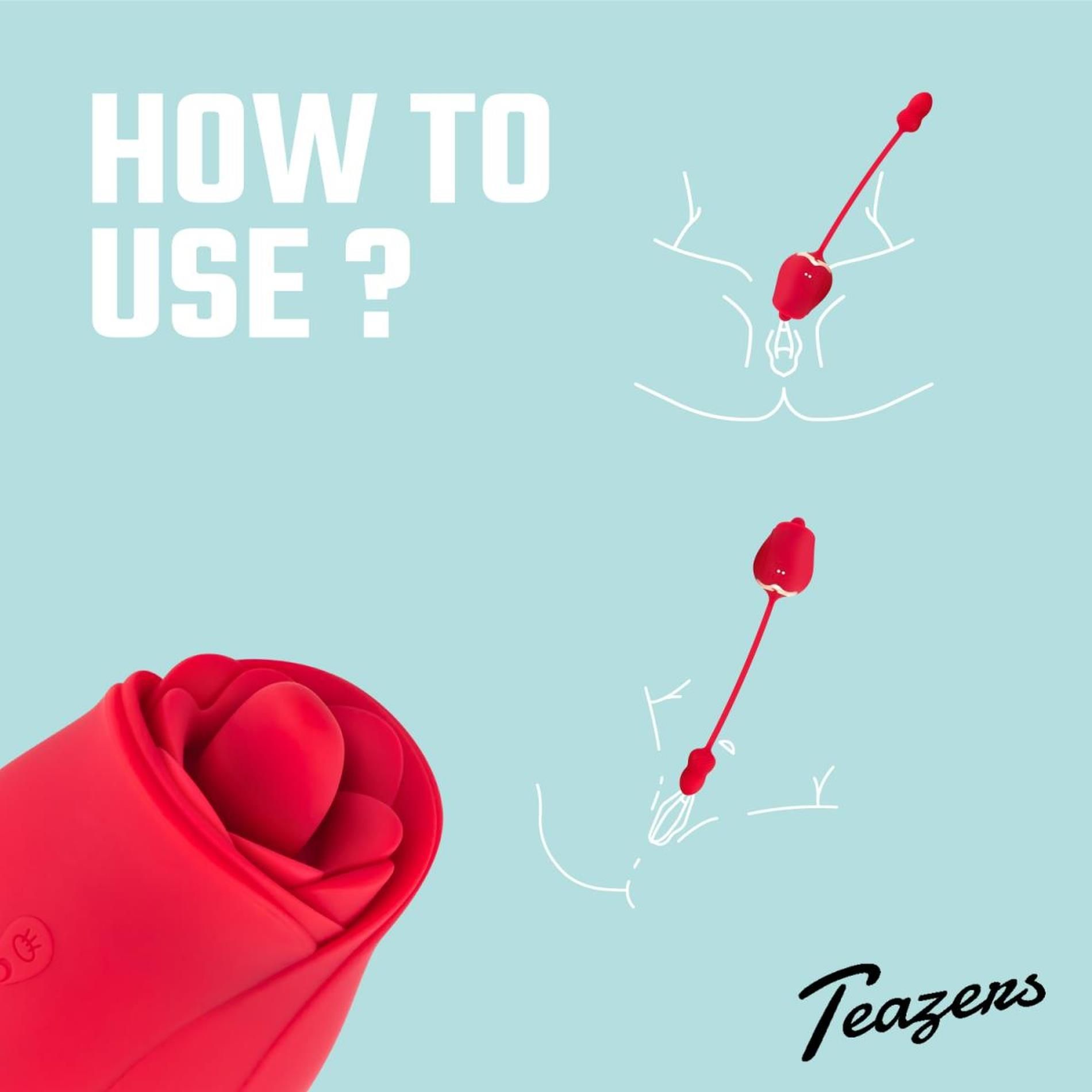 Вибратор Teazers Rose, 32 см (красный)