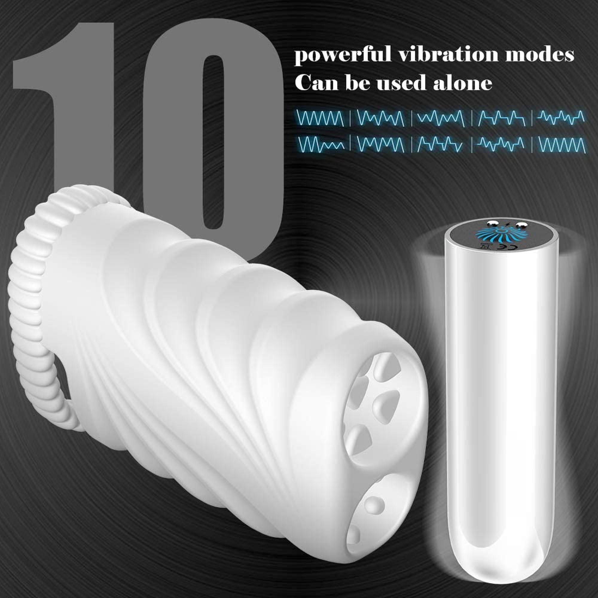Мастурбатор B - Series Cute Soft Vibrating Bullet Stroker (білий)