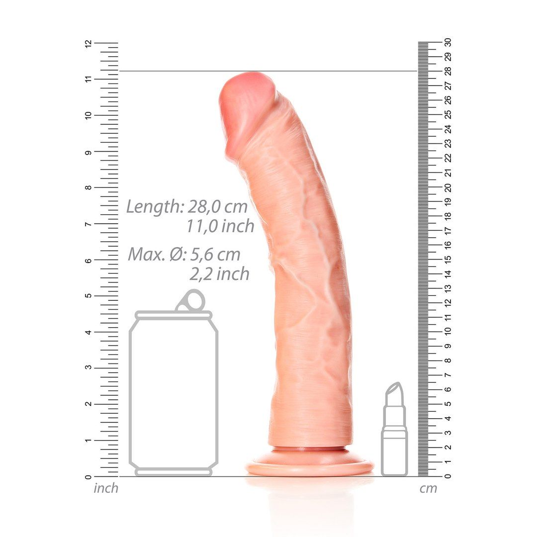 Dildo RealRock Curved Realistic 10", 28 cm (w kolorze cielistym)