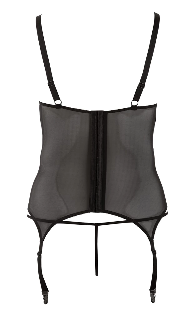 Корсет с подвязками для чулок Cottelli Curves Cami Suspender open, XL (черный)