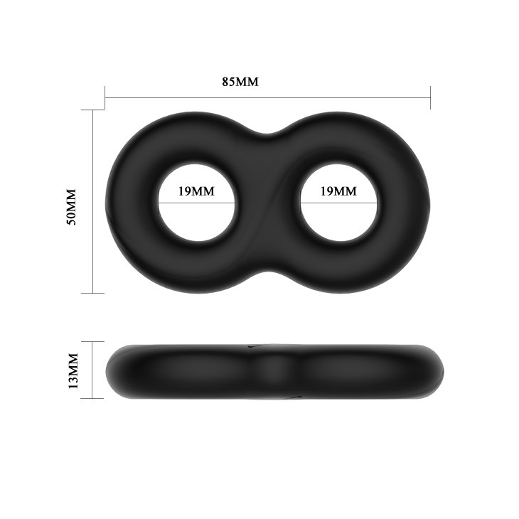 Эрекционное кольцо Crazy Bull Super Soft Silicone Double II Cock Ring (черный)