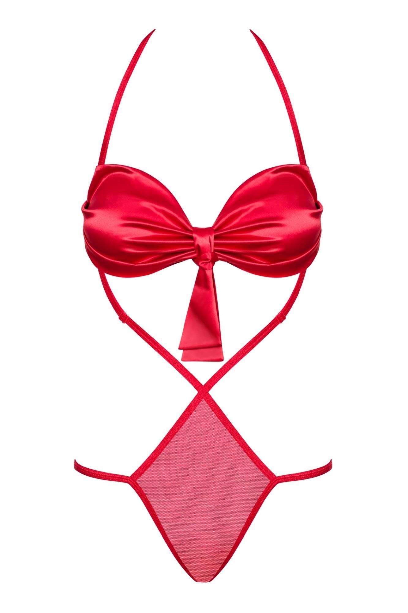 Боди Obsessive Giftella, L/XL (красный)