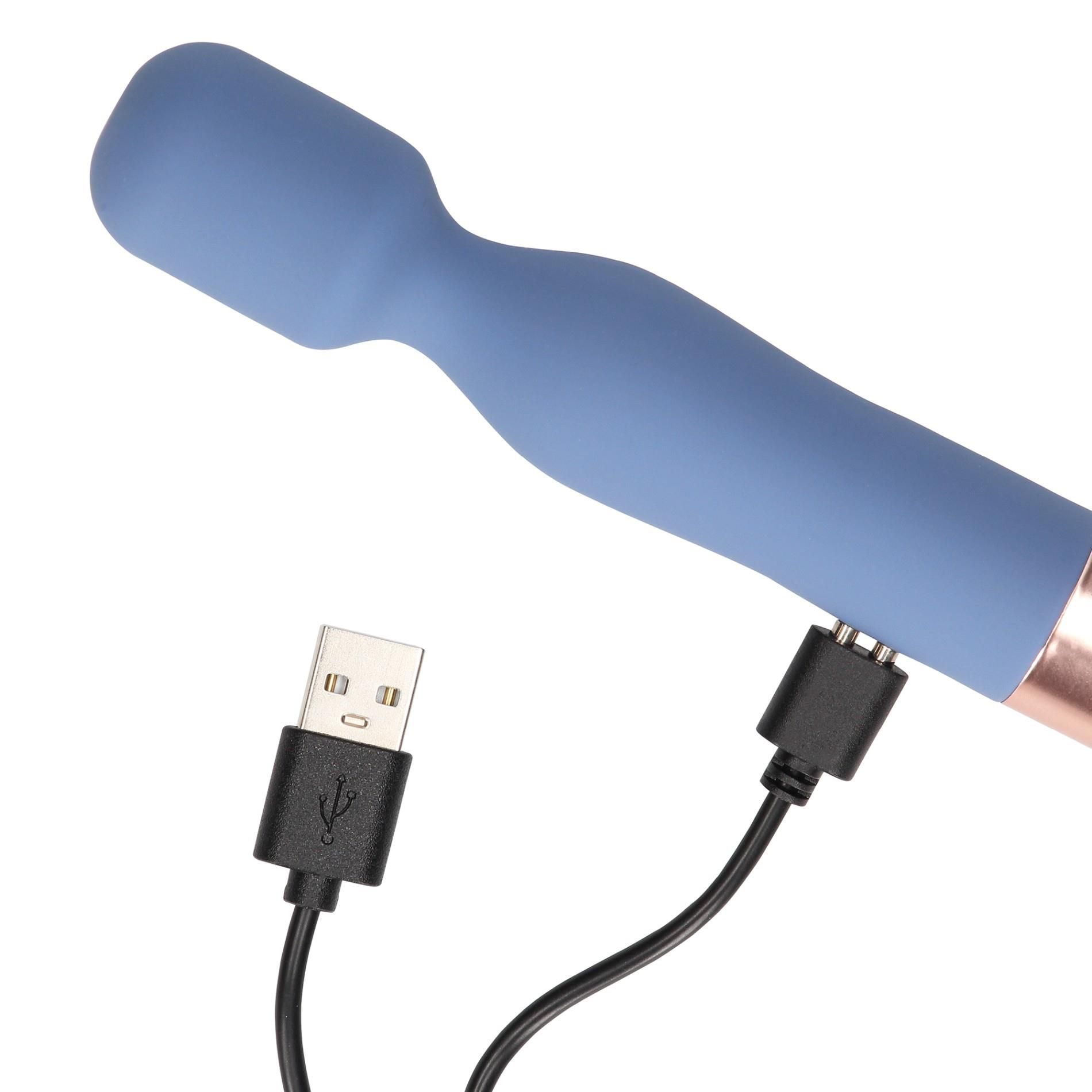 Вибратор Loveline Mini Wand, 14.3 см (синий)