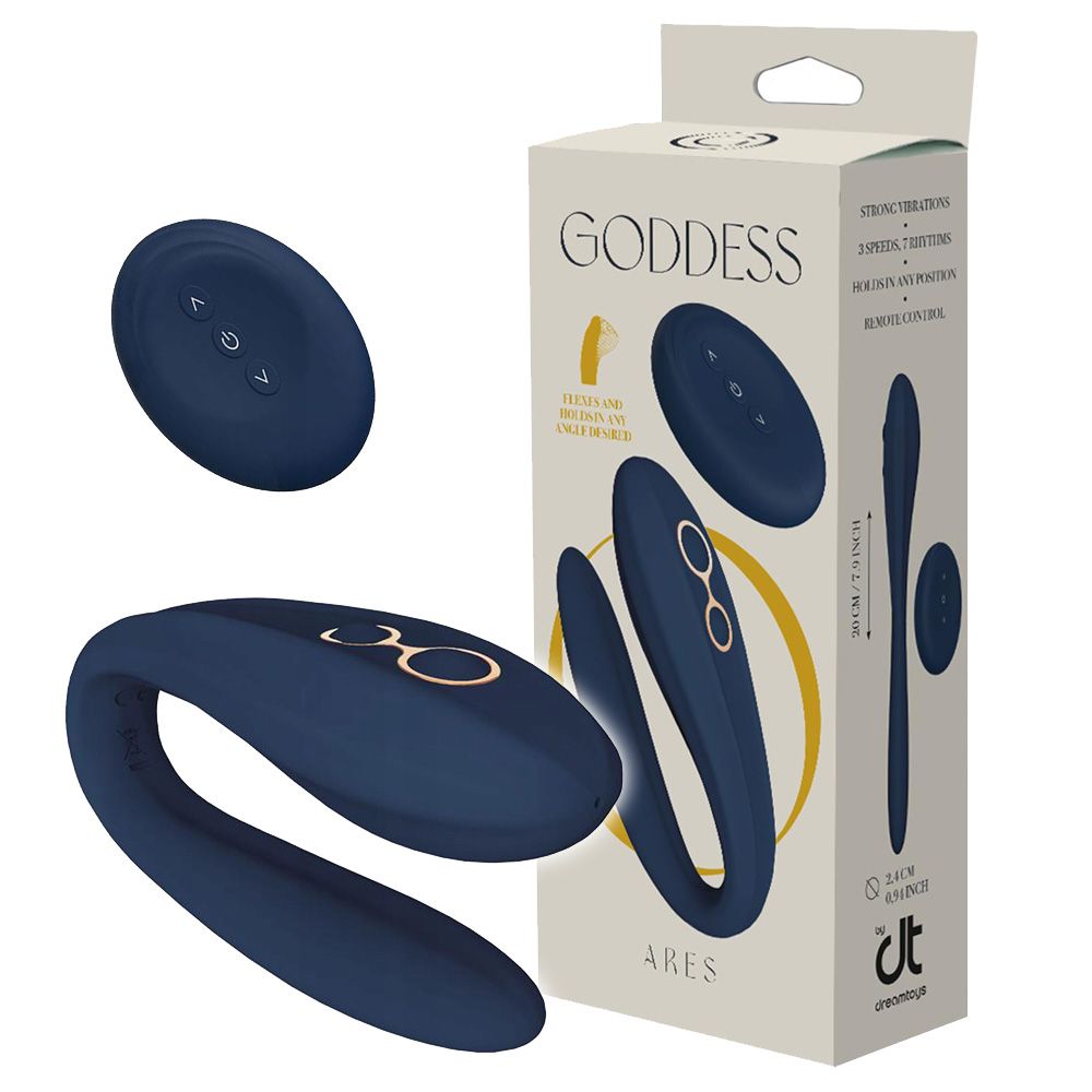 Вібратор Dream Toys Goddess Collection Ares, 20 см (синій)